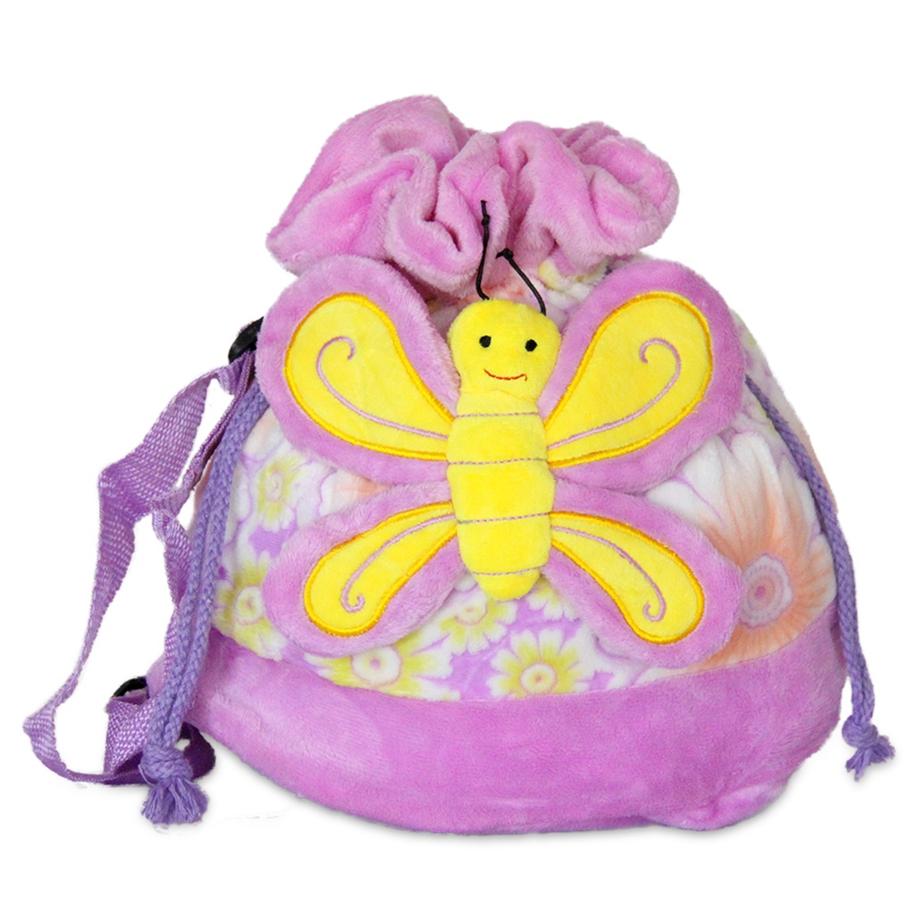 Плюшена раница с пеперуда