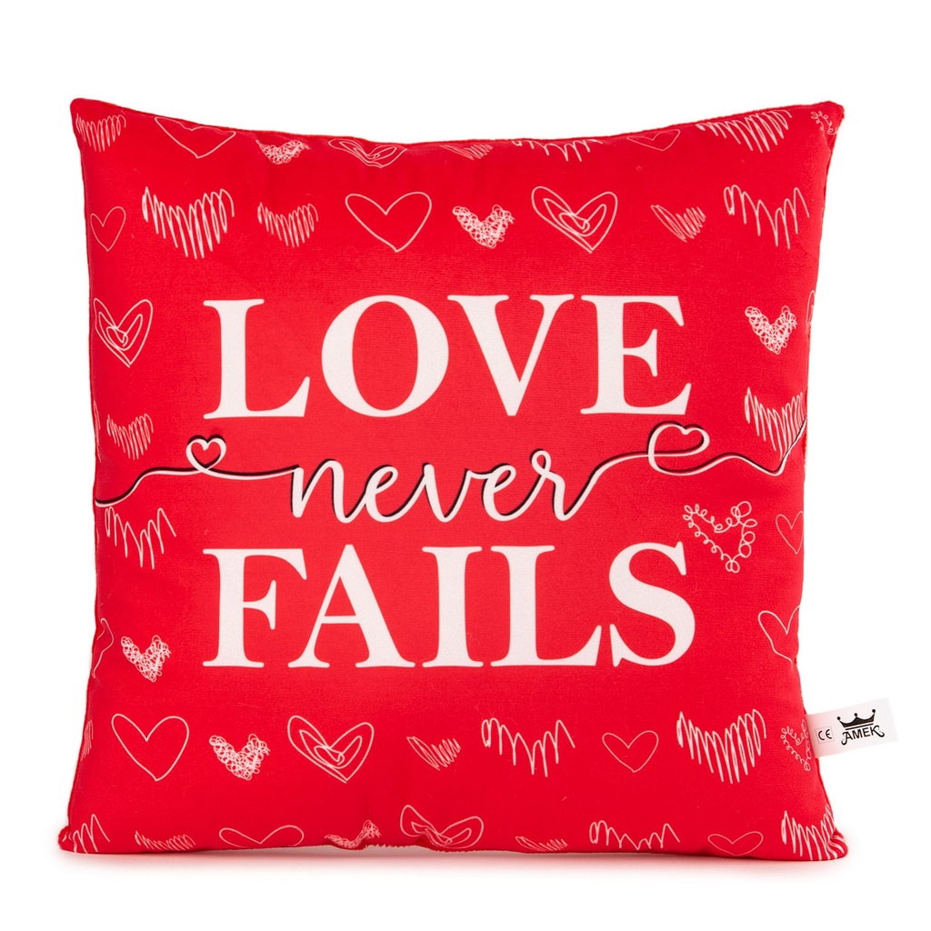 Възглавница &quot;Love never fails&quot;