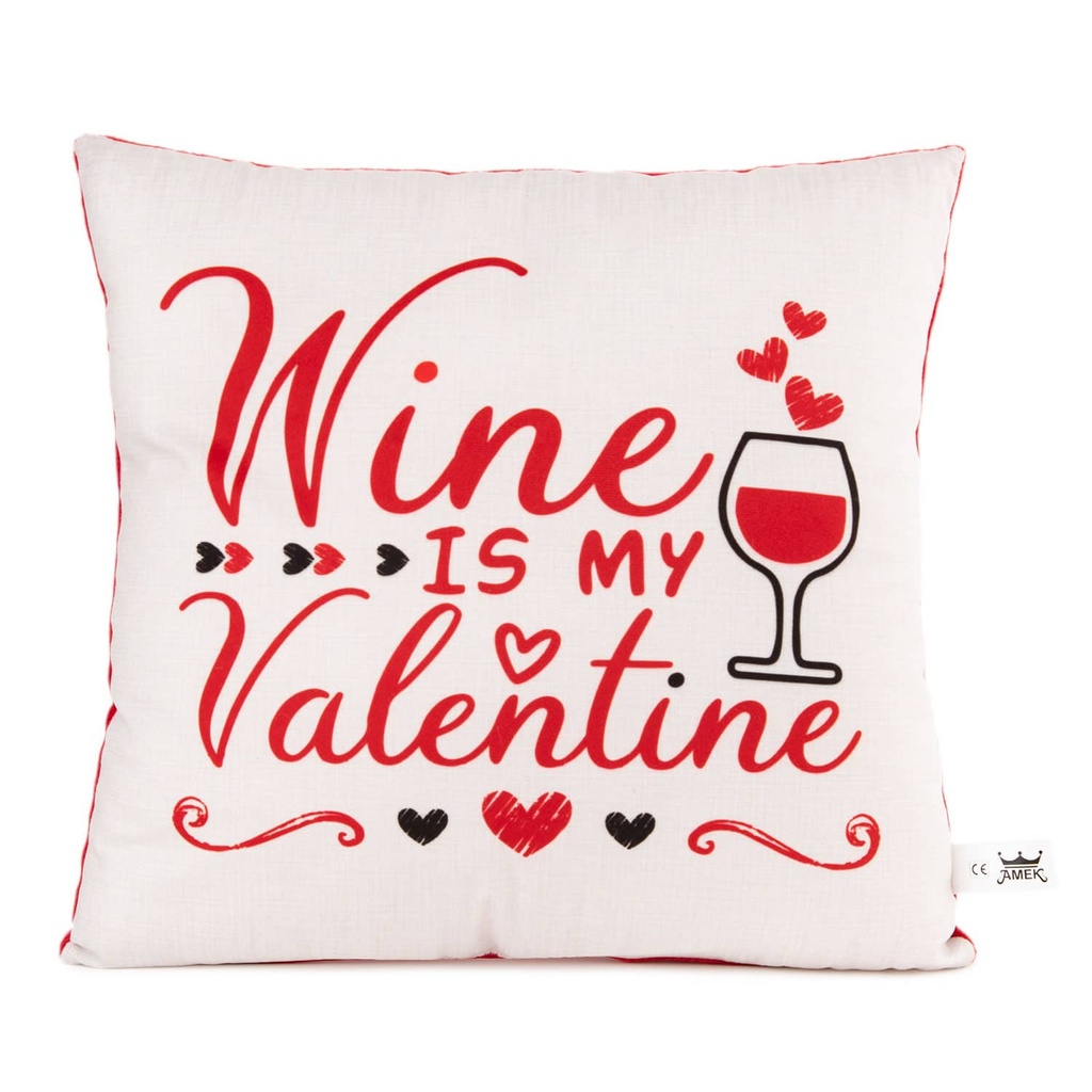 Възглавница &quot;Wine is my Valentine&quot;