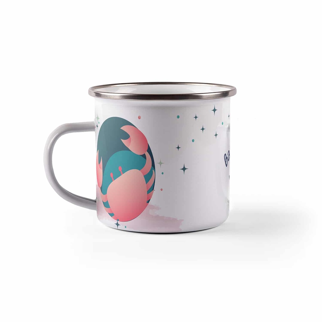 Емайлирано канче с надпис - Зодия Рак 2