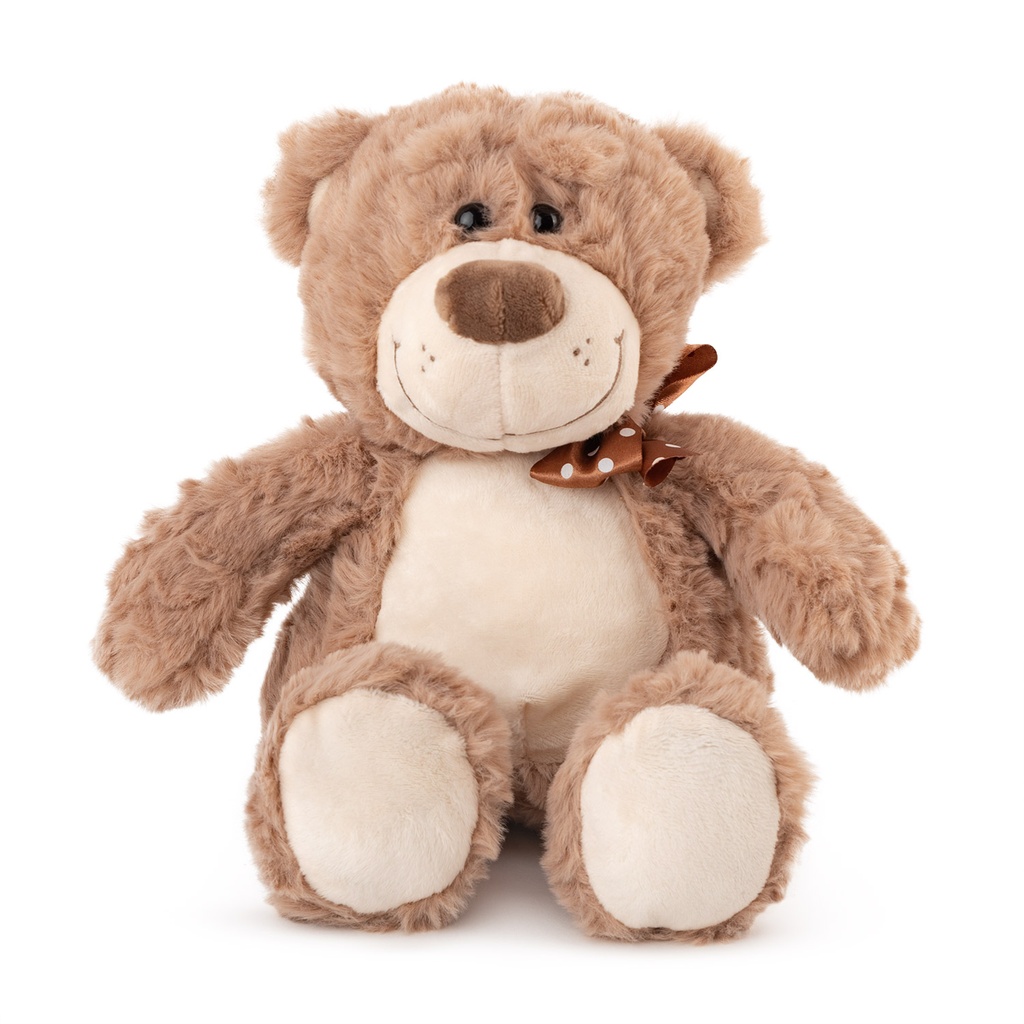 Мече с панделка - 2 цвята - Кафяв