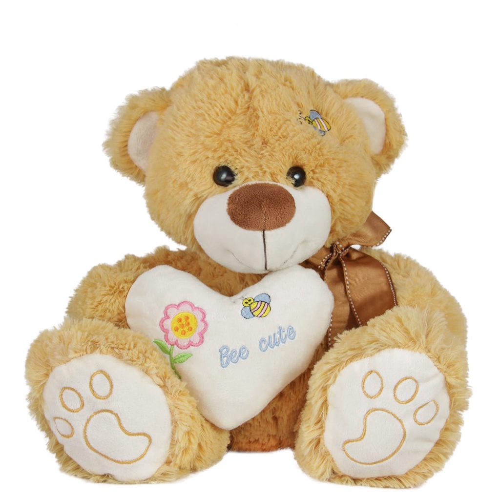 Кафяво плюшено мече със сърце &quot;Bee cute&quot;