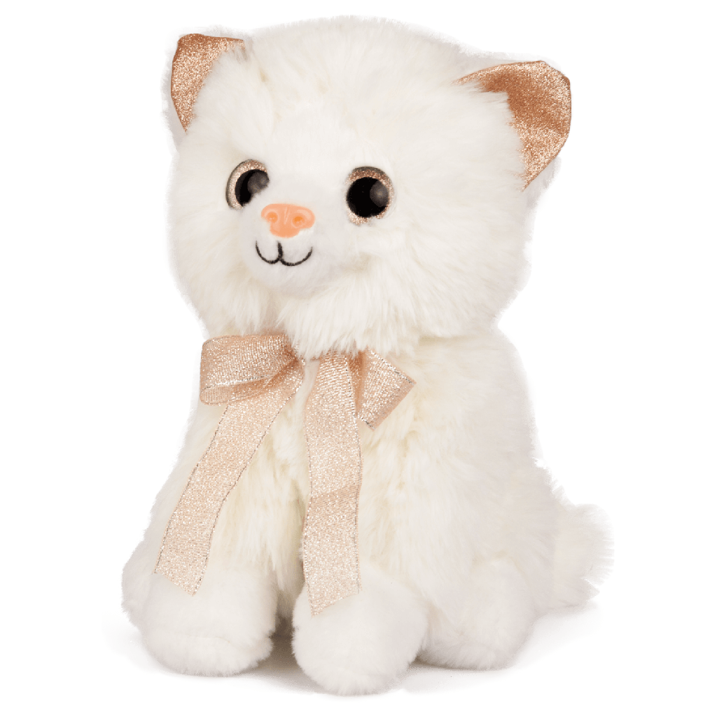 Бяло седнало коте със звук