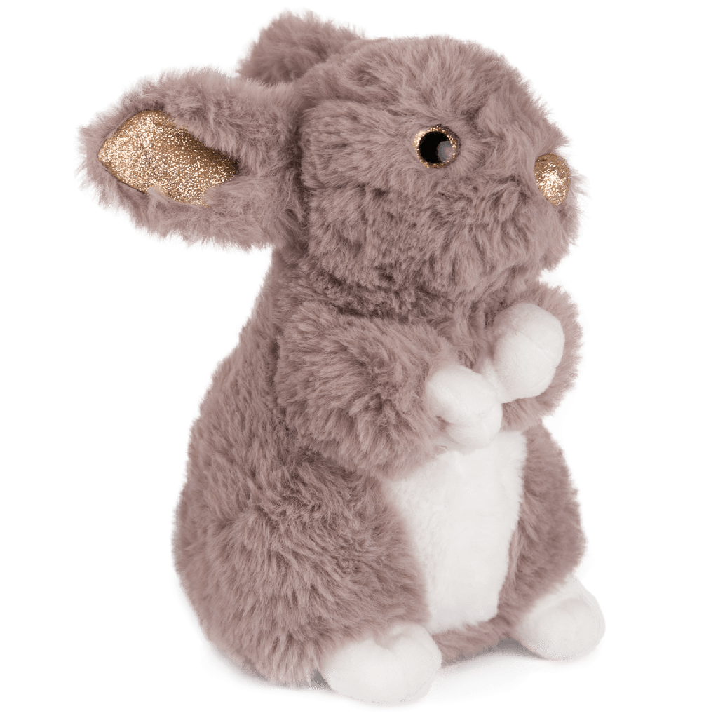 Изправен заек с блестящи уши - 22 см - 3 цвята - Бежов