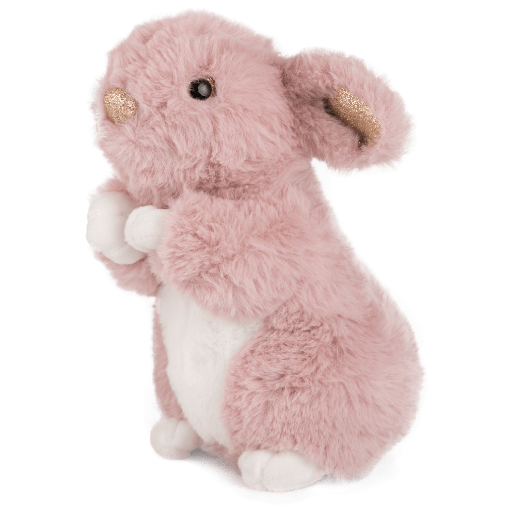 Изправен заек с блестящи уши - 22 см - 3 цвята