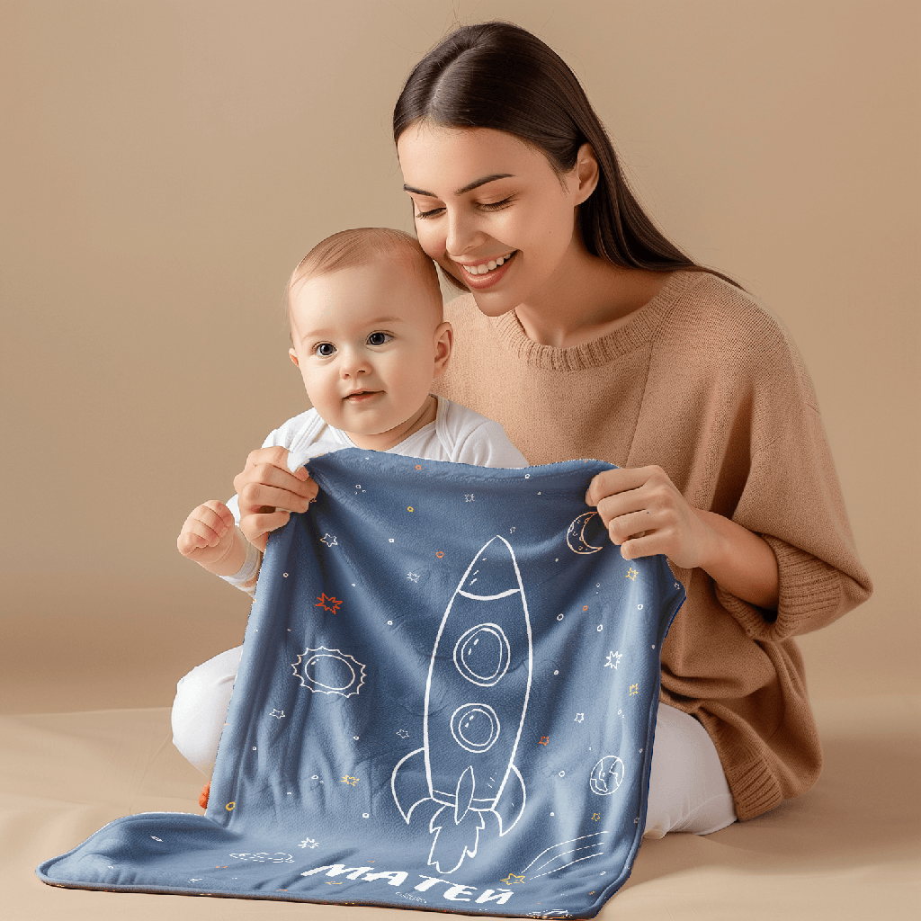 Бебешко плюшено одеяло - Ракета