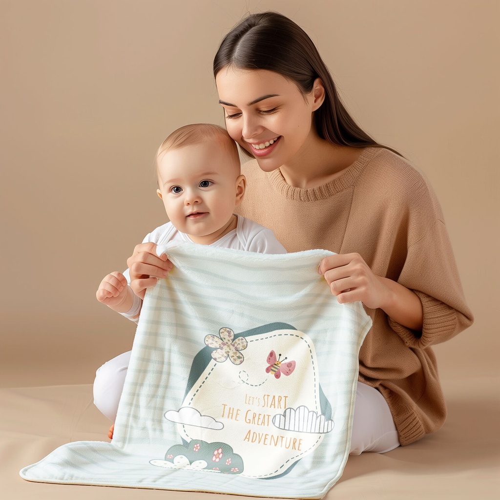 Бебешко плюшено одеяло &quot;Хана&quot; - 75x100 см