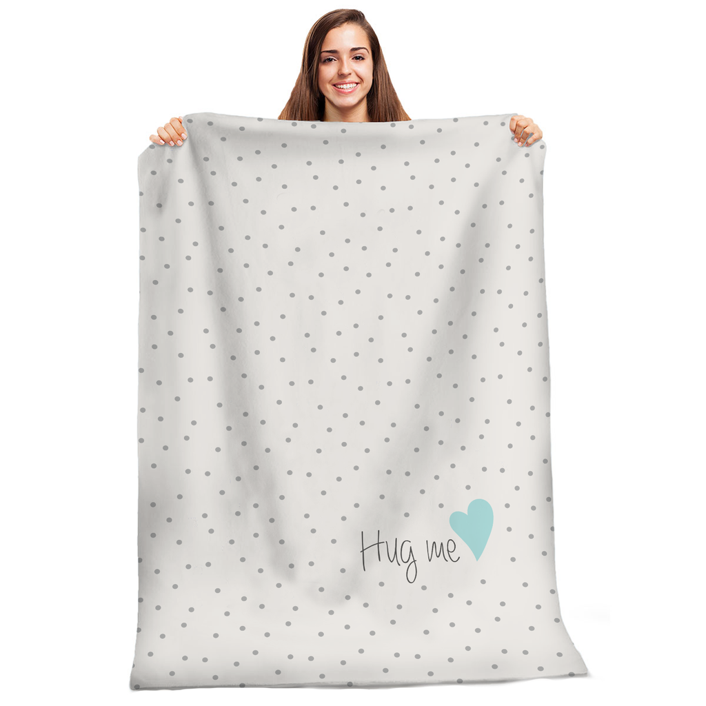 Плюшено одеяло със сърце - Huggy Bears І 2 цвята - Син