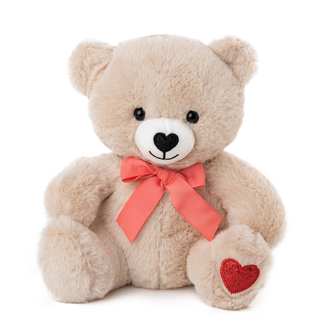 Мече с панделка І 3 цвята-Бежов