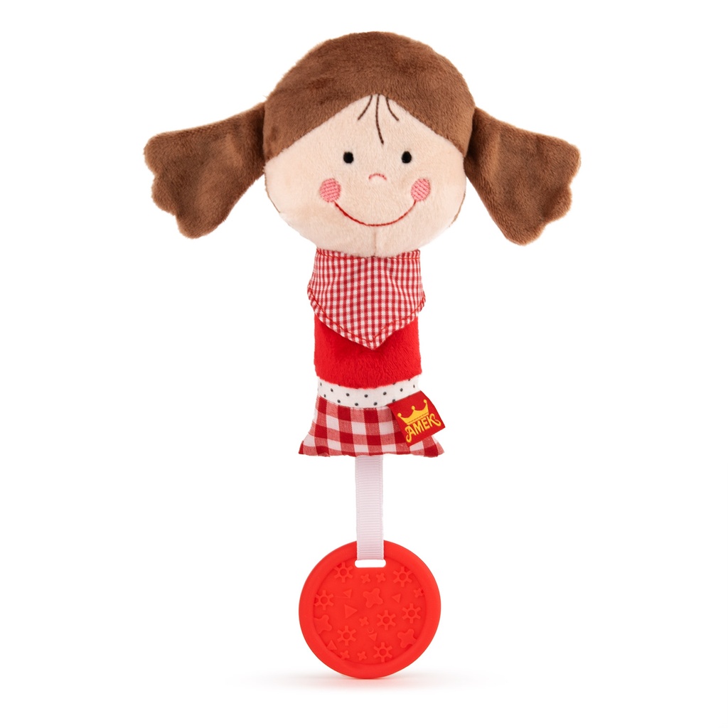 Бебешка държалка с момиченце І 2 цвята-Червен