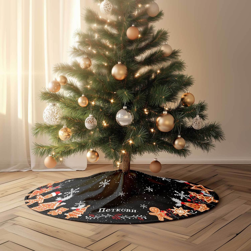 Постелка за елха "Коледни сладки" - 120 cm
