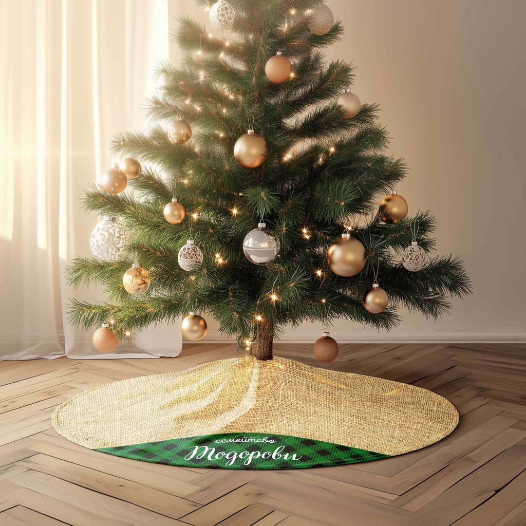 Постелка за елха "Каре" - Зелено