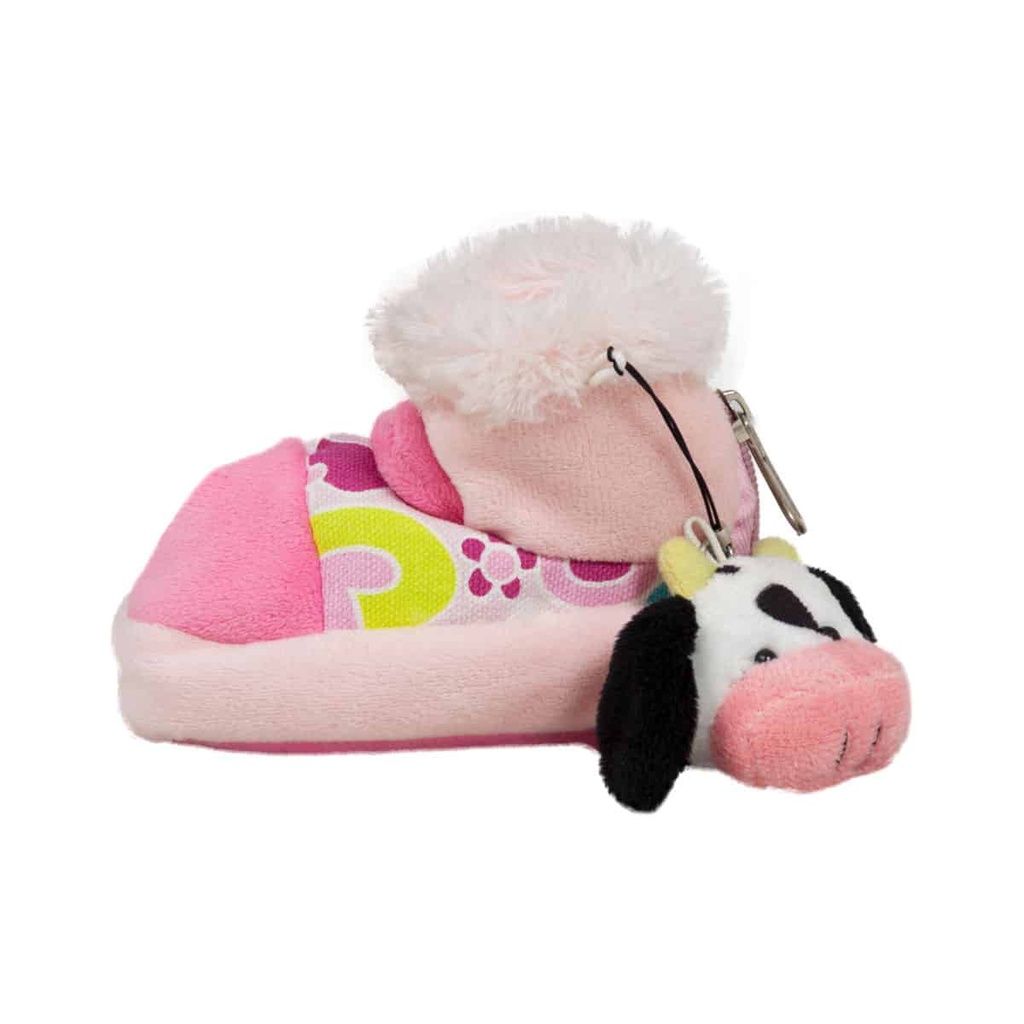 Плюшено портмоне ботушче с висулкра кравичка