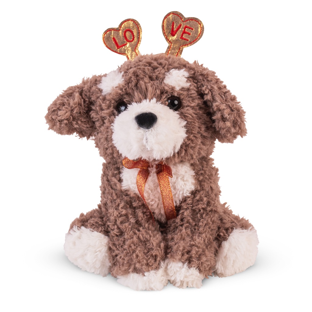 Плюшено кученце с диадема "Love"