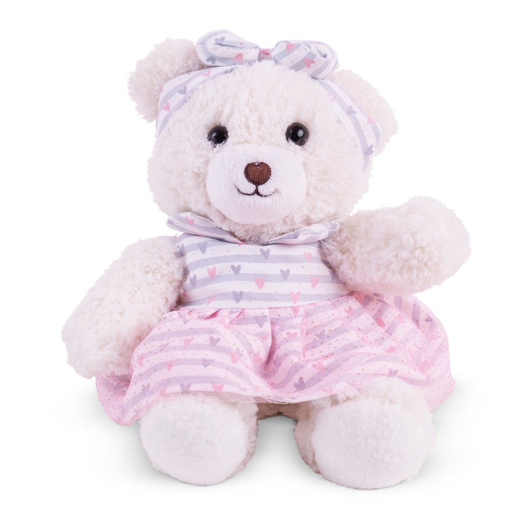 Плюшено мече с рокля и панделка І 3 цвята