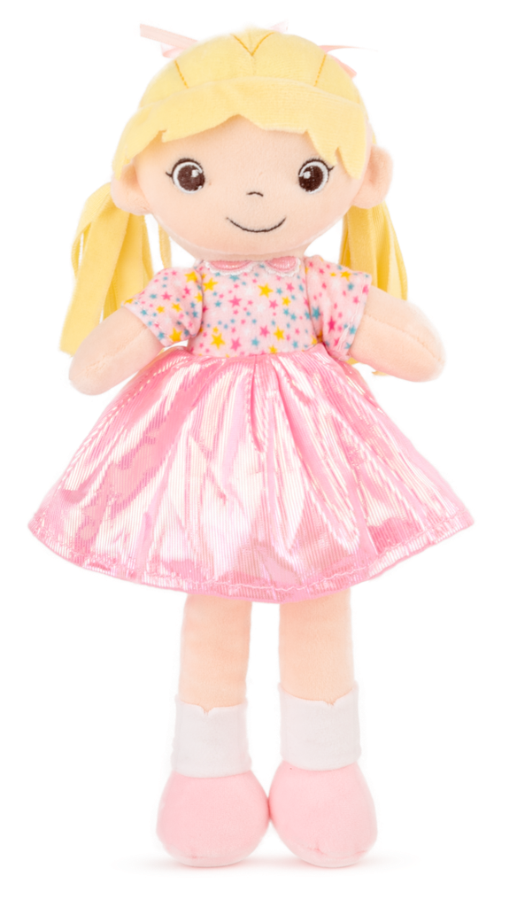 Плюшена кукла с цветна рокля І 4 цвята