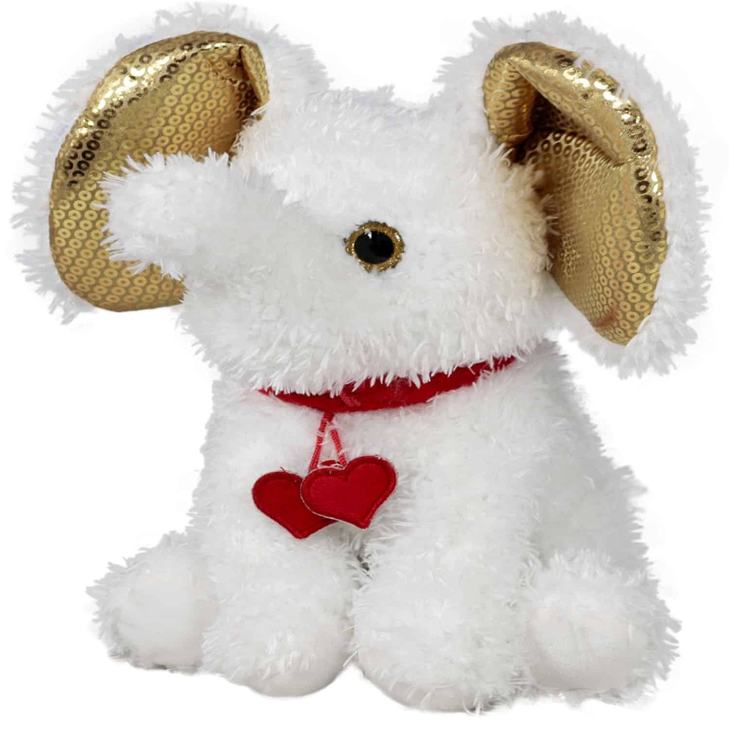 Слонче с медальон със сърца и звук І 2 размера