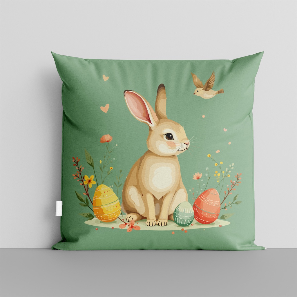 Великденска декоративна възглавница „Пролетен заек“