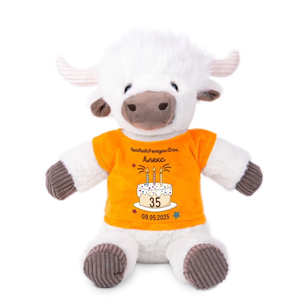 Телец "Честит рожден ден" с Надпис