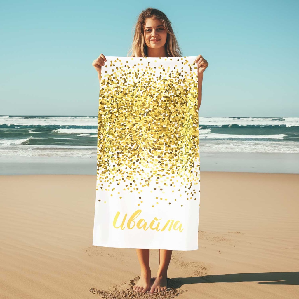 Хавлиена Кърпа - Бял Глитер