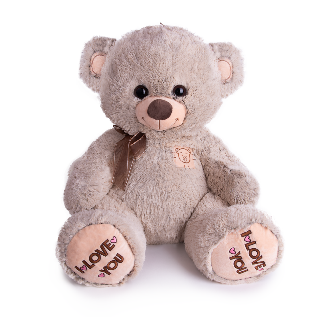 Голямо плюшено мече с панделка и надпис “Love You” 