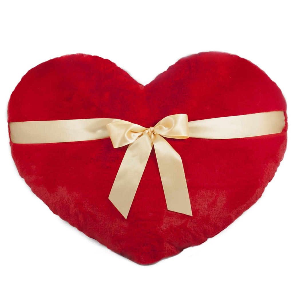 Червено сърце със златиста панделка със звук