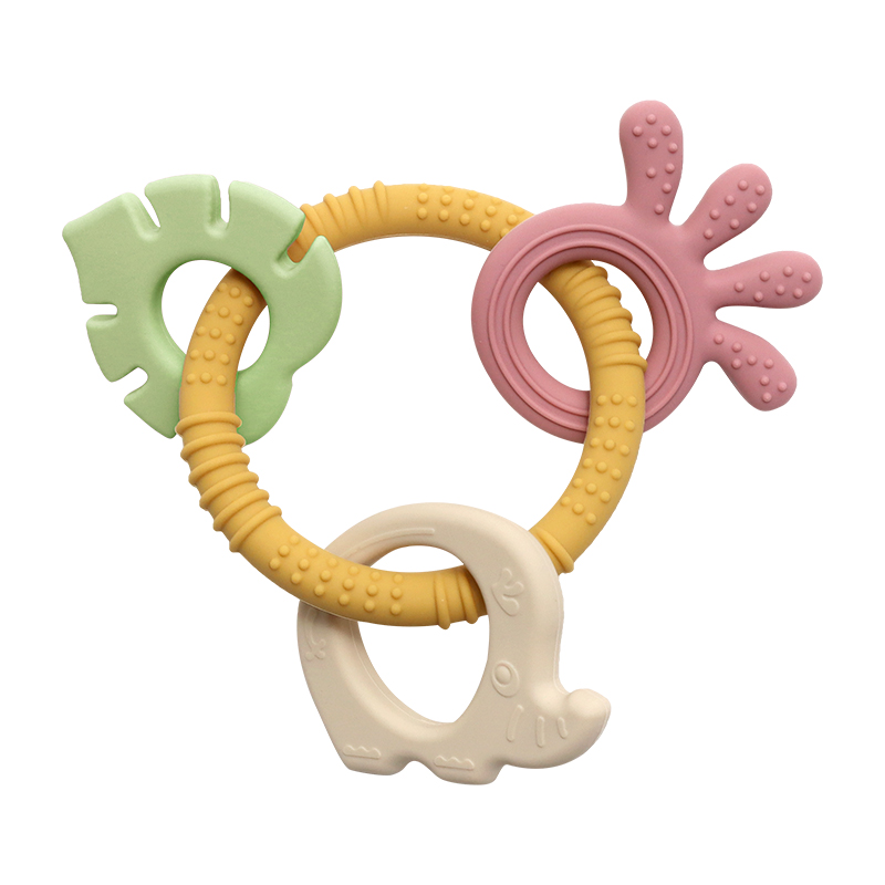 Силиконова гризалка  слон І 2 цвята