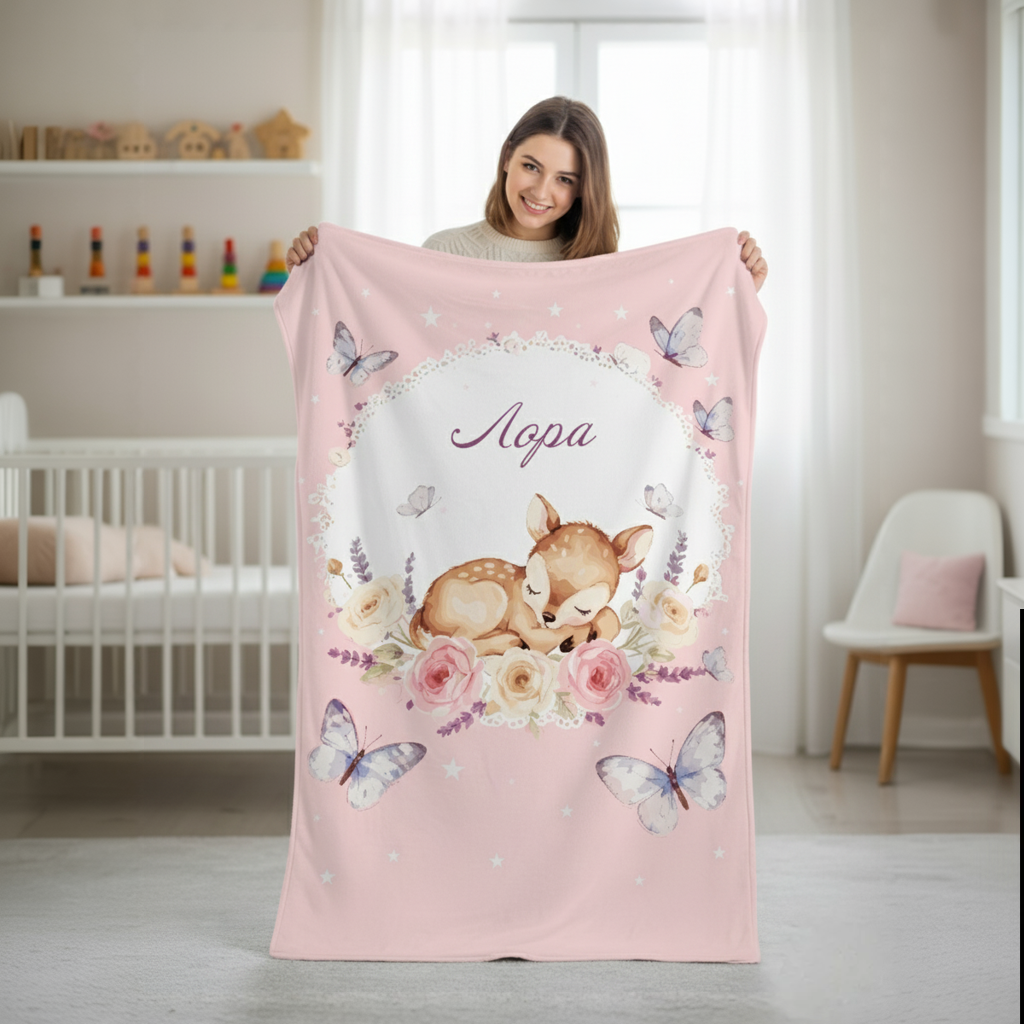 Персонализирано плюшено одеяло "Нежна сърничка"