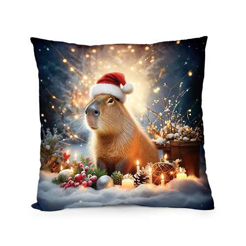 Декоративна възглавница "Коледна Капибара"