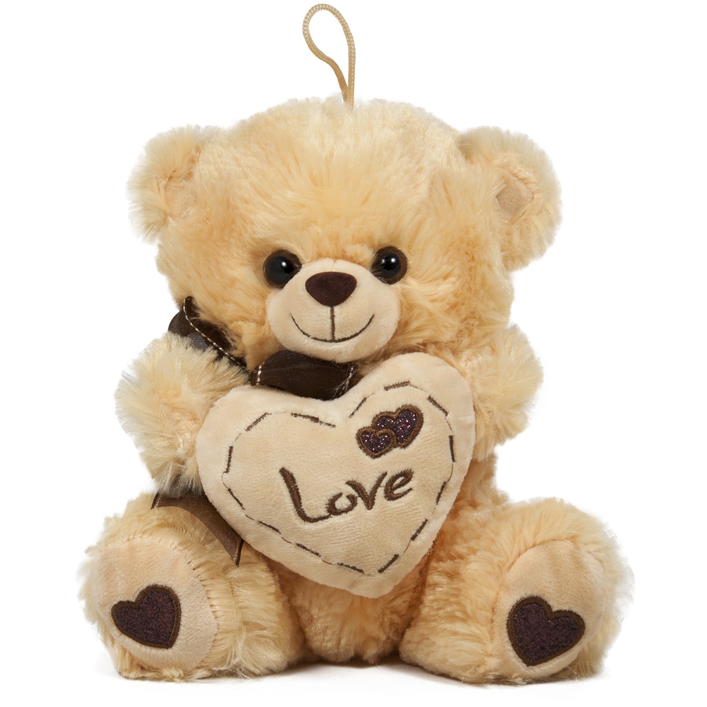 Мече със сърце бежов