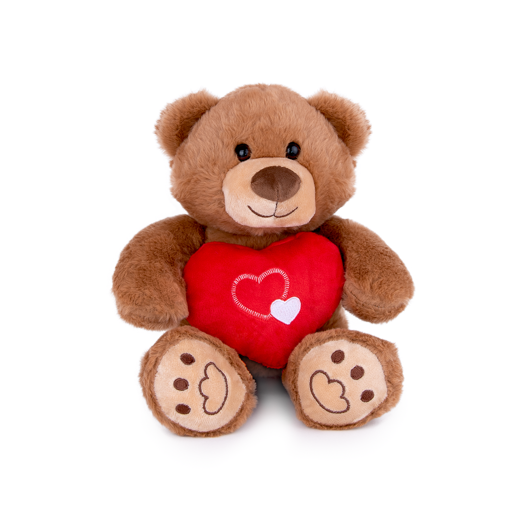 Плюшено мече с червено сърце І 2 цвята