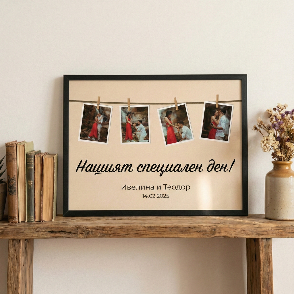 Персонализирана картина за двойки "Love Story"