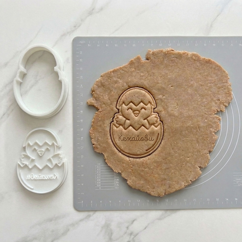 Великденска Формичка за Сладки с Печат - Пиленце в черупка с Име