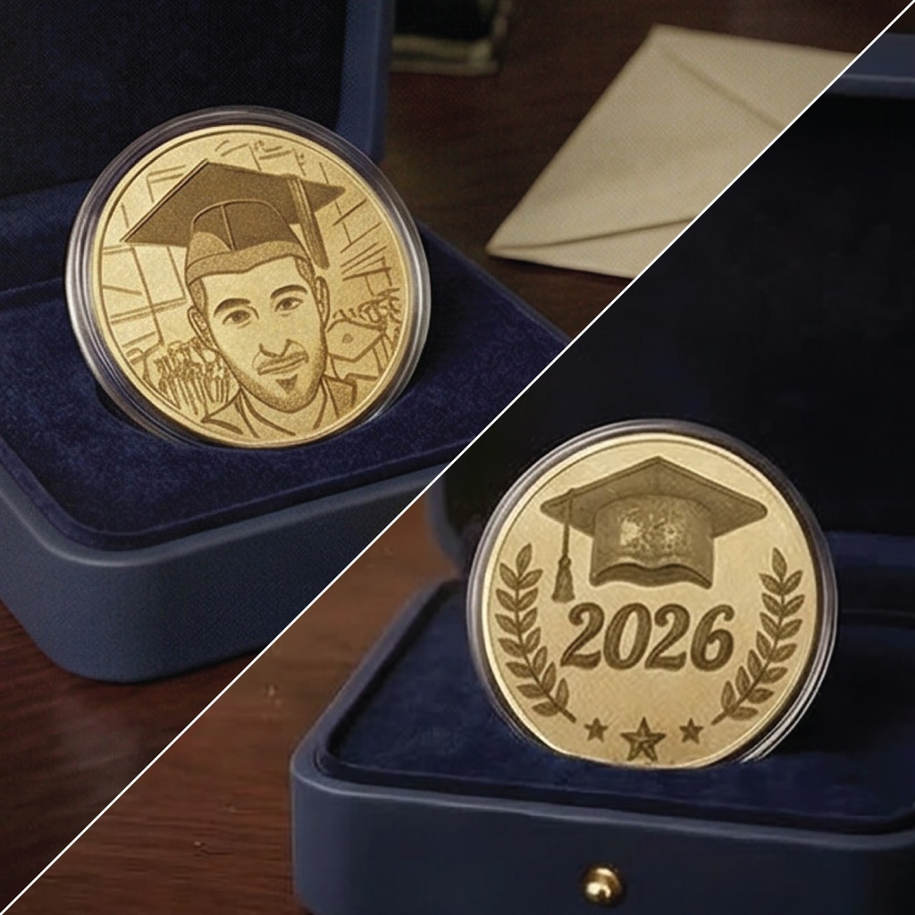 Персонализирана Монета със Снимка за Абитуриент и Абсолвент - Вечен спомен