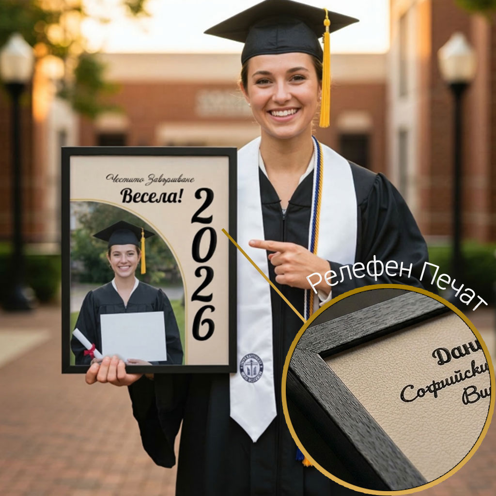Персонализирана картина със снимка за абитуриент и абсолвент
