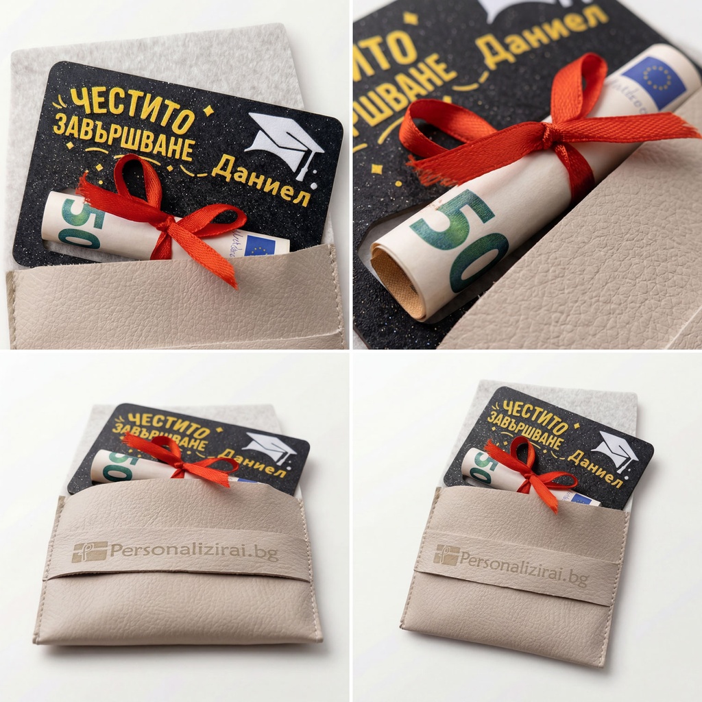 Персонализирана Картичка със Свитък за Абитуриент и Абсолвент - 3D Принт