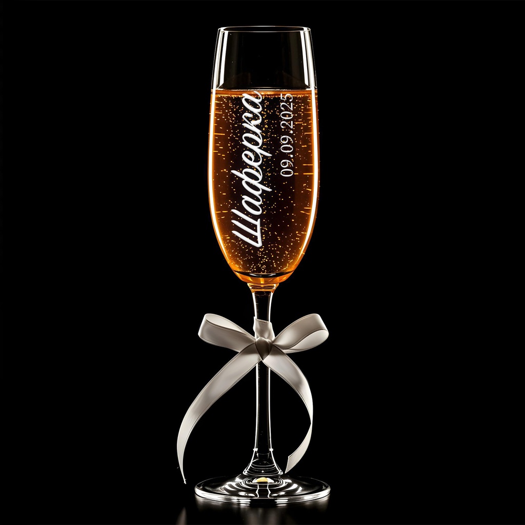Гравирана Чаша за шампанско за моминско парти с Надпис и Дата