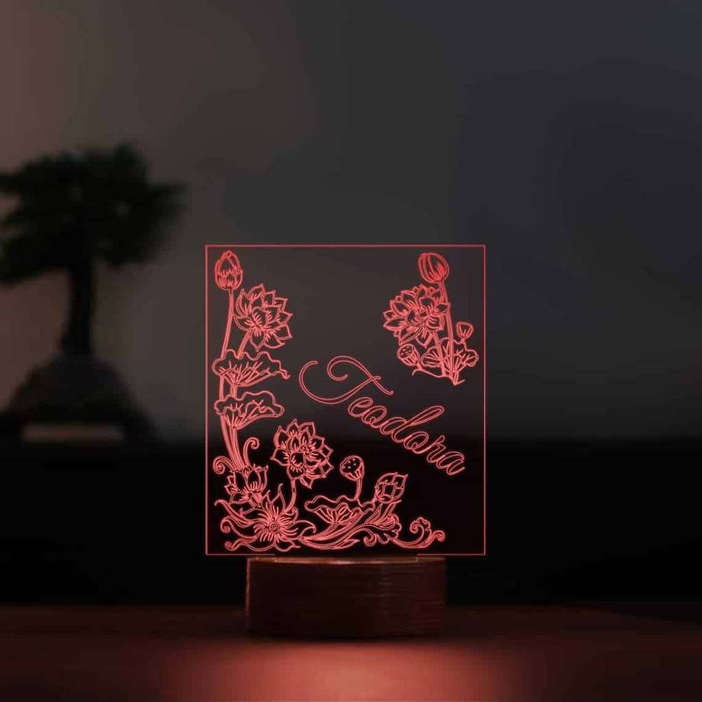 3D LED Нощна лампа - Цветя