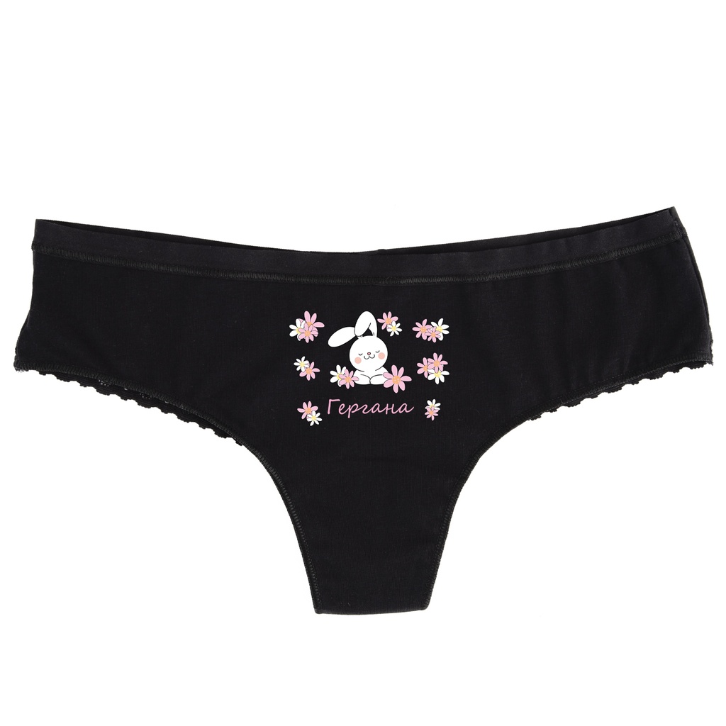 Черно дамско бельо с дантела - Зайче - L