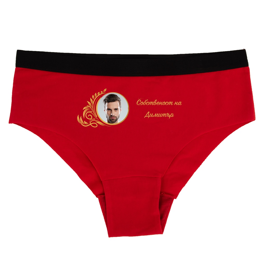 Дамски червени бикини - Собственост на - L - Отпред