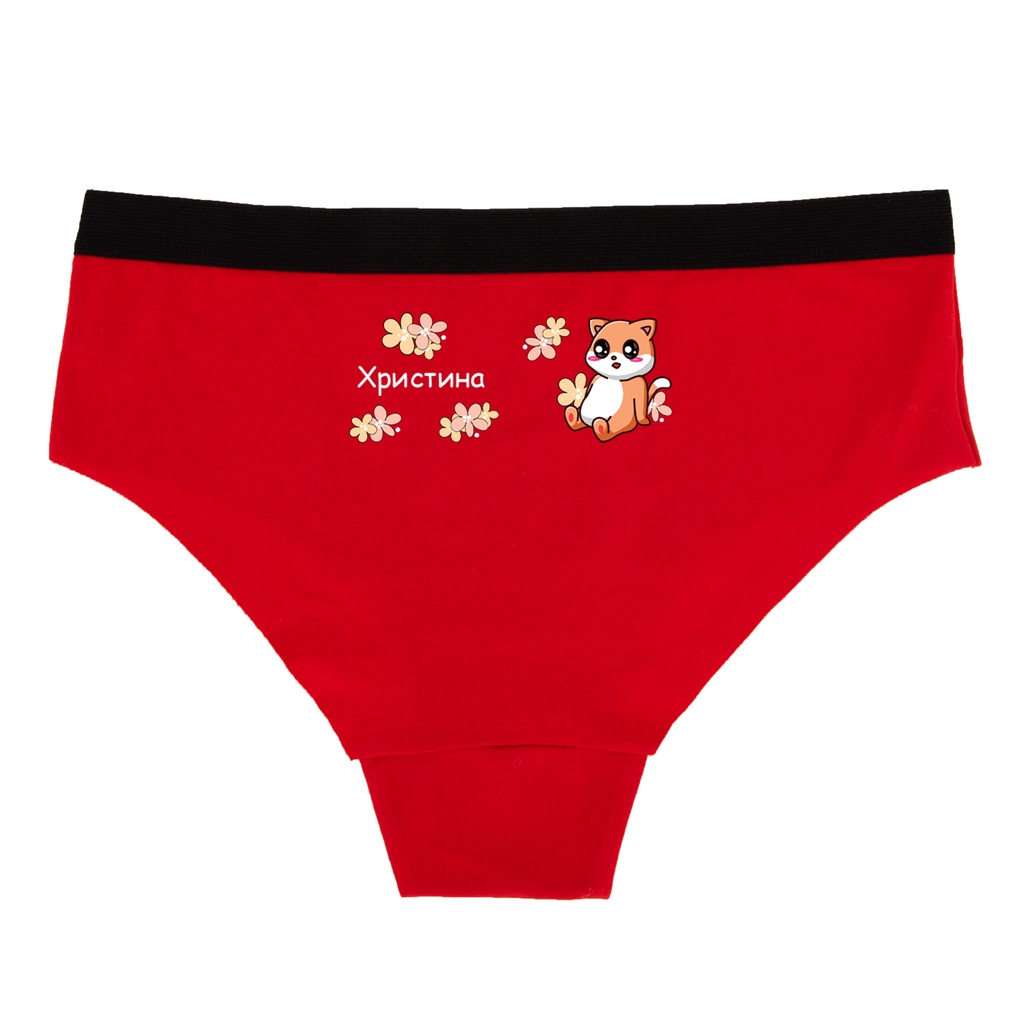 Дамски червени бикини - Котенце - L - Отзад