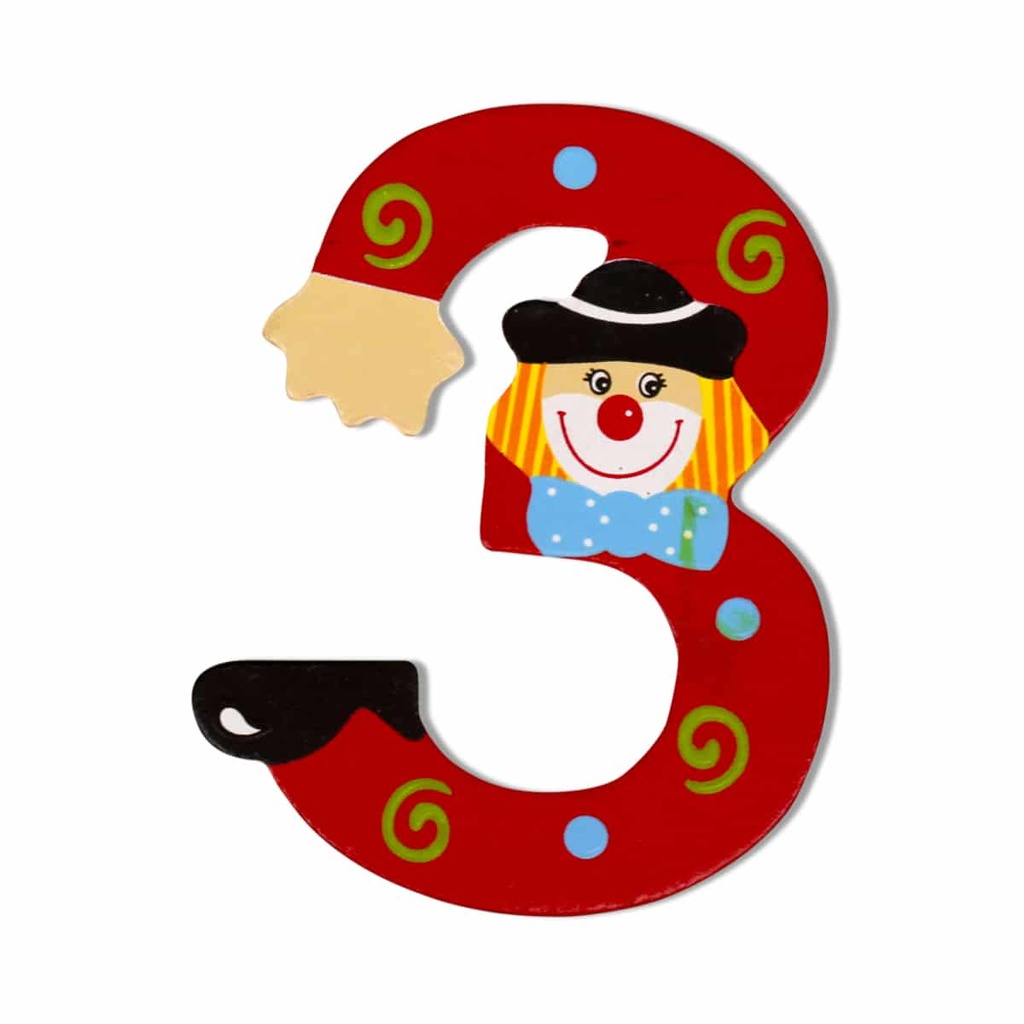 Декоративна дървена цифра - 3