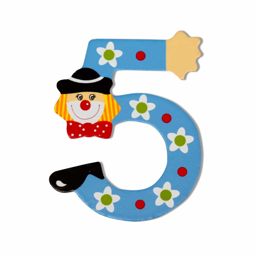 Декоративна дървена цифра - 5