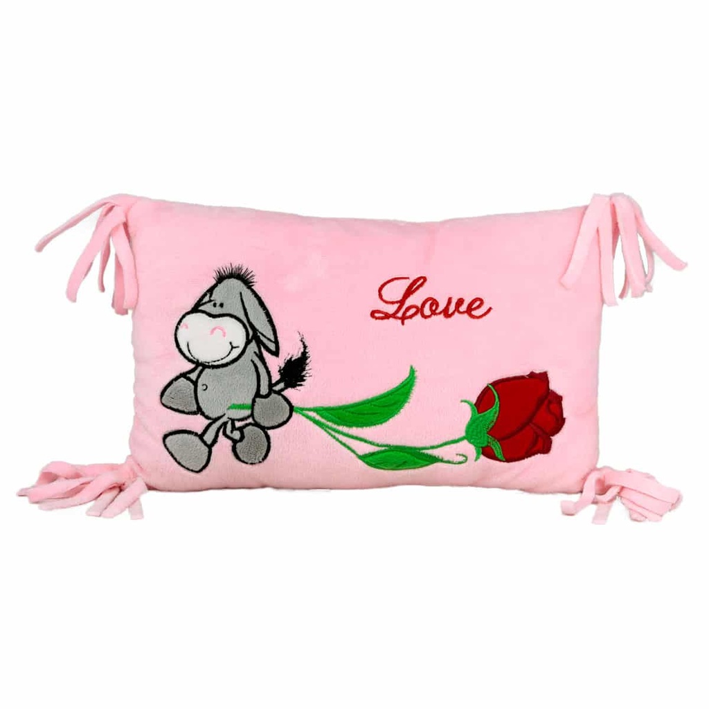 Възглавница магаре с червена роза