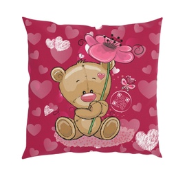 [099155-02] Възглавница с Тайно послание - Мече с цвете