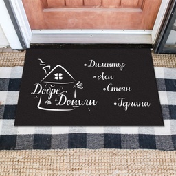 [MAT001-4] Изтривалка за врата с НАДПИС - Дизайн &quot;Добре дошли&quot;