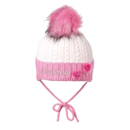[0634042] Зимна бляскава шапка за момиче с Понпон