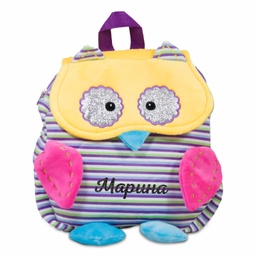 [0010701] Плюшена раница бухал 4 цвята с НАДПИС