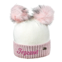 [0674040] Зимна шапка за момиче с Два помпона