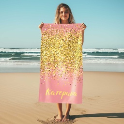 [099137/99276/277/278/279/280/281/282-21] Хавлиена Кърпа - Розов Глитер